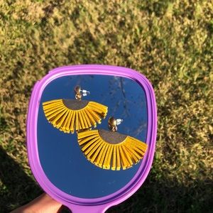 Yellow dangling earrings